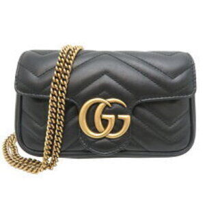 Gucci GG Marmont Super Bag Shoulder Black Leather